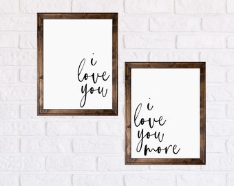 I Love You Canvas Art Set: Framed Love Quotes, Couples Gift