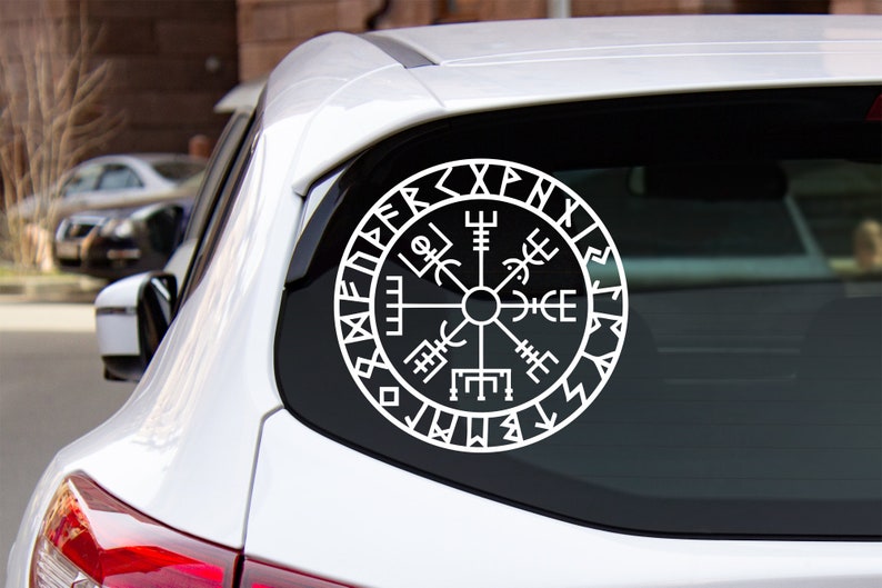 Vegvisir With Runes Car Vinyl Decal Viking Compass Car Etsy