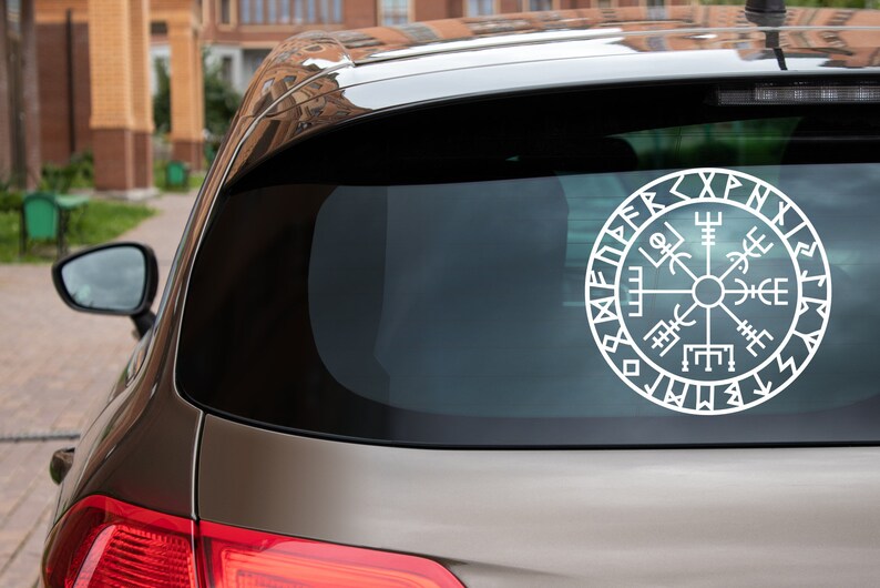 Vegvisir With Runes Car Vinyl Decal Viking Compass Car Etsy