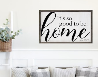 It's So Good To Be Home Framed Wood Entryway Sign | Welcome Home Décor | Housewarming Gift