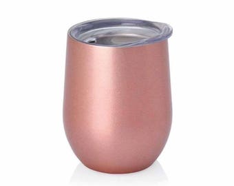 Rose gold 12oz tumbler with lid!!  Blank****