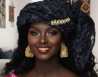 headtie,Gele hat ,Aso-Oke Fabric,gele,Headwrap,Ready-to-Wear Gele Autogele Ready Made Gele Auto Gele African Nigerian Wedding