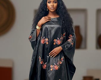 Traditional bazin boubou/African beaded boubou BAZIN dress/African clothing/African fashion/ African dress/Bazin boubou, Plus size dress