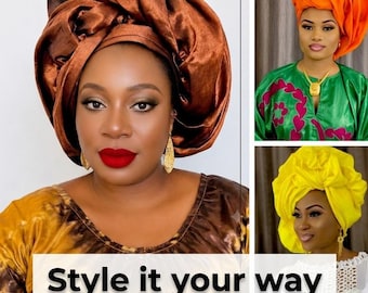 headtie,Gele hat ,Aso-Oke Fabric,gele,Headwrap,Ready-to-Wear Gele Autogele Ready Made Gele Auto Gele African Nigerian Wedding