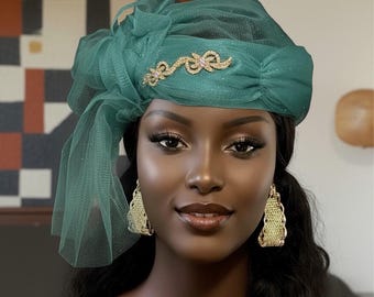 headtie,Gele hat ,Aso-Oke Fabric,gele,Headwrap,Ready-to-Wear Gele Autogele Ready Made Gele Auto Gele African Nigerian Wedding