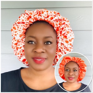 Bonnet en satin floral réversible, Bonnet REVERSIBLE adulte, bonnets en satin, bonnet floral