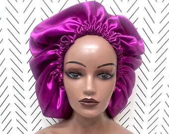 1 COLOR  adjustable bonnet, Fully Reversible bonnet  Satin Hair Bonnet satin bonnets