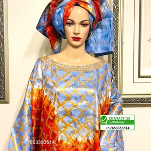Bazin Riche Dress, Supreme Getzner Gold, African Dress, Bazin Brocade, -  Afrikrea