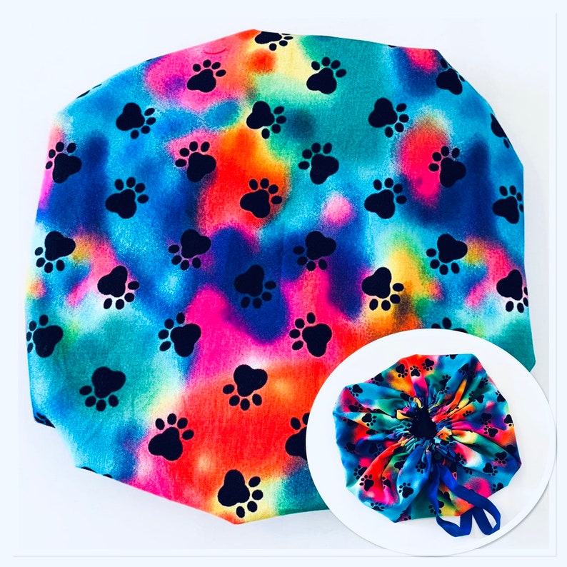 Paw Print on Tie Dye Hair Satin Hair Girls Etsy