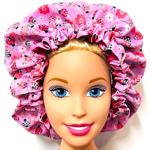 Hair Bonnet ,Satin Hair Bonnet, Girls bonnet , Reversible bonnet,Kids reversible bonnets,Baby bonnet,Ladybug and flowers bonnets