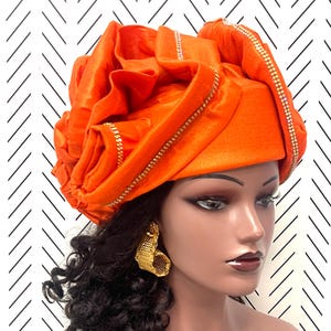 headtie,Gele hat ,Aso-Oke Fabric,gele,Headwrap,Ready-to-Wear Gele Autogele Ready Made Gele Auto Gele African Nigerian Wedding