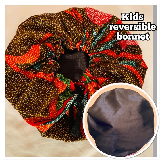Kids Hair Bonnet Satin Hair Bonnet Girls Bonnet Reversible Etsy