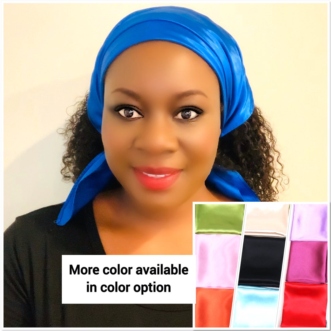 Solid Color Scarf/square Scarves / Soft Head Scarf / Scarf Headband / Wide Head Wrap / Bandanas