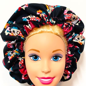 Disney Minnie Mouse Hair Bonnet Satin Hair Bonnet Girls bonnet , Reversible bonnet,Kids reversible bonnets,Baby bonnet