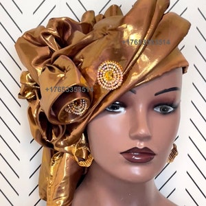 headtie,Gele hat ,Aso-Oke Fabric,gele,Headwrap,Ready-to-Wear Gele Autogele Ready Made Gele Auto Gele African Nigerian Wedding