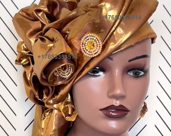 headtie,Gele hat ,Aso-Oke Fabric,gele,Headwrap,Ready-to-Wear Gele Autogele Ready Made Gele Auto Gele African Nigerian Wedding
