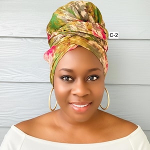 Long Hair Scarf Head Wrap, Polyester Turban