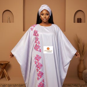 Traditional bazin boubou/African beaded boubou BAZIN dress/African clothing/African fashion/ African dress/Bazin boubou, Plus size dress