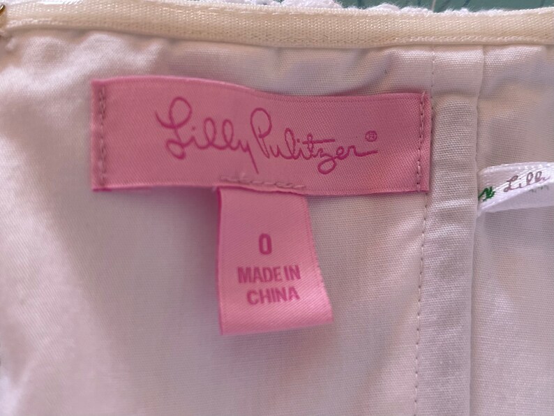 Lilly Pulitzer Bowen White Vintage Floral Lace Strapless Dress Size 0 image 6