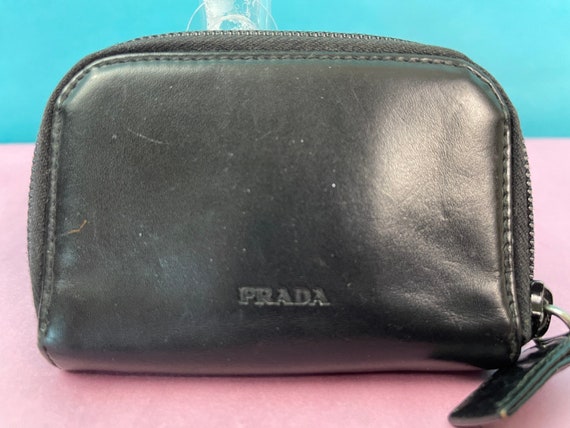 Vintage 1990s Black Leather Key Fob By Prada - image 3