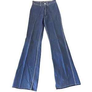 Vintage 1970’s Women&#39;s Wide Leg Bell Bottom Jean By Faded Glory Size 24” Waist