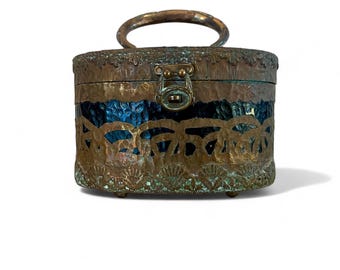 Vintage 1950s Walborg Vintage Black Lucite and Copper Purse
