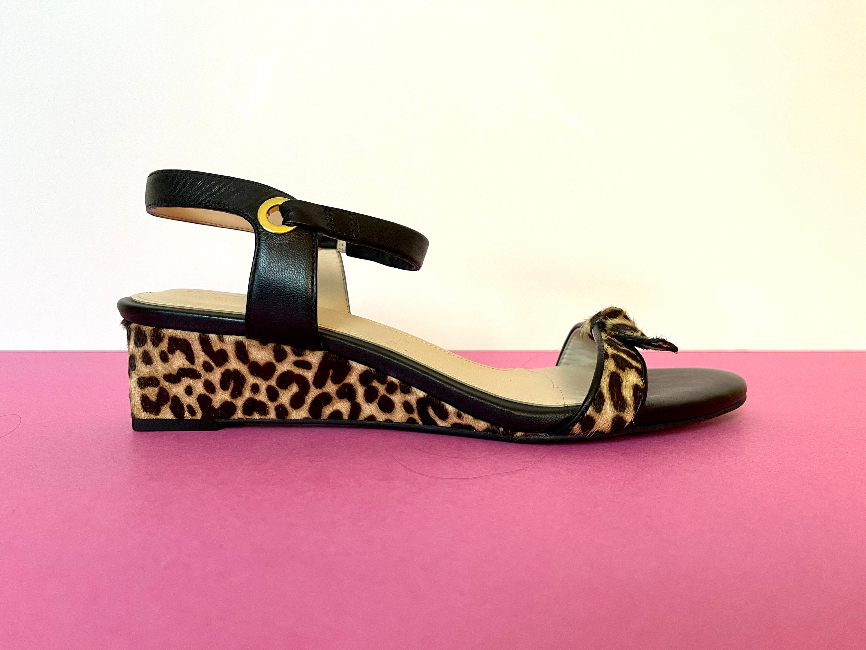 leopard skin wedges