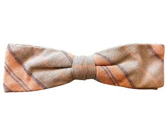 Vintage 1950s Grey + Pink Clip Bow Tie