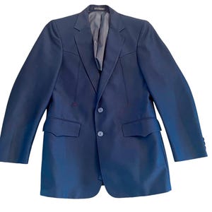 Vintage 70s Navy Western Style Sport Jacket by Lancer Size Small Medium
