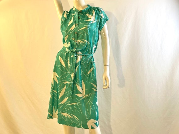 Vintage 1970s Marty Gutmacher Turquoise Green Flo… - image 3