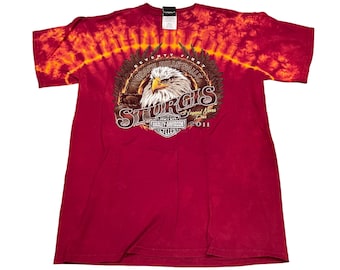 Vintage Harley Davidson Sturgis T-Shirt, 00s Tie Dye, Size Medium