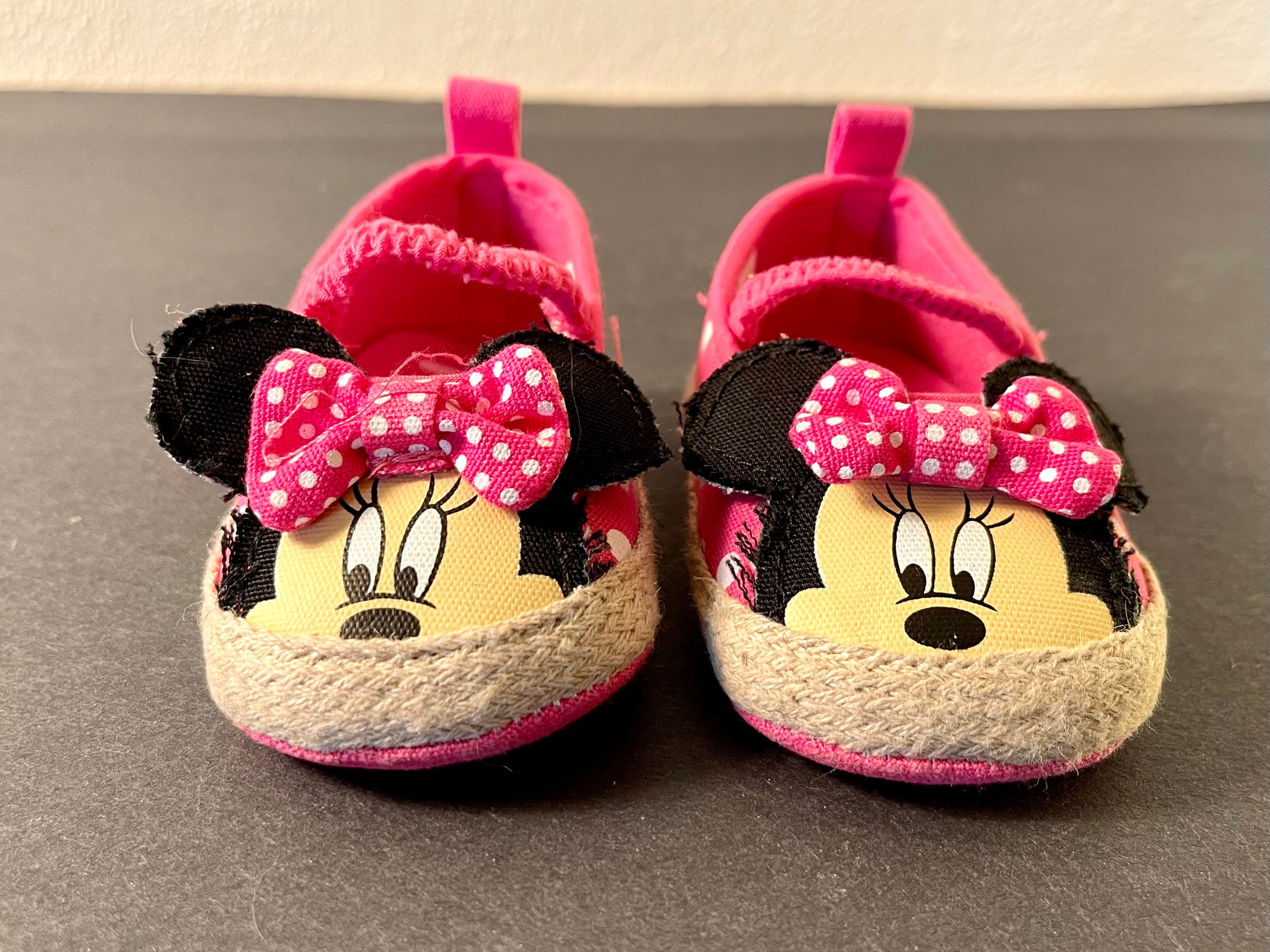 Pink Polka Dots Minnie Mouse Crib Shoes Size 2 3 6 Months Etsy Australia