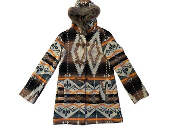 Vintage 90s Womens Ikat Print Coat by BB Dakota