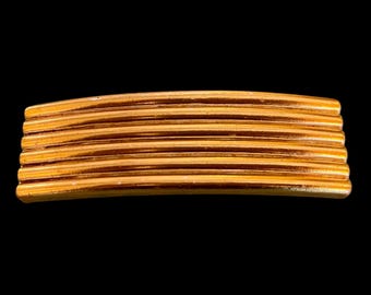 vintage Brookcraft Gold mesh barrette clip Vintage 80s Antique Gold Tone Mesh Rectangle Barrette Hair  main image 3