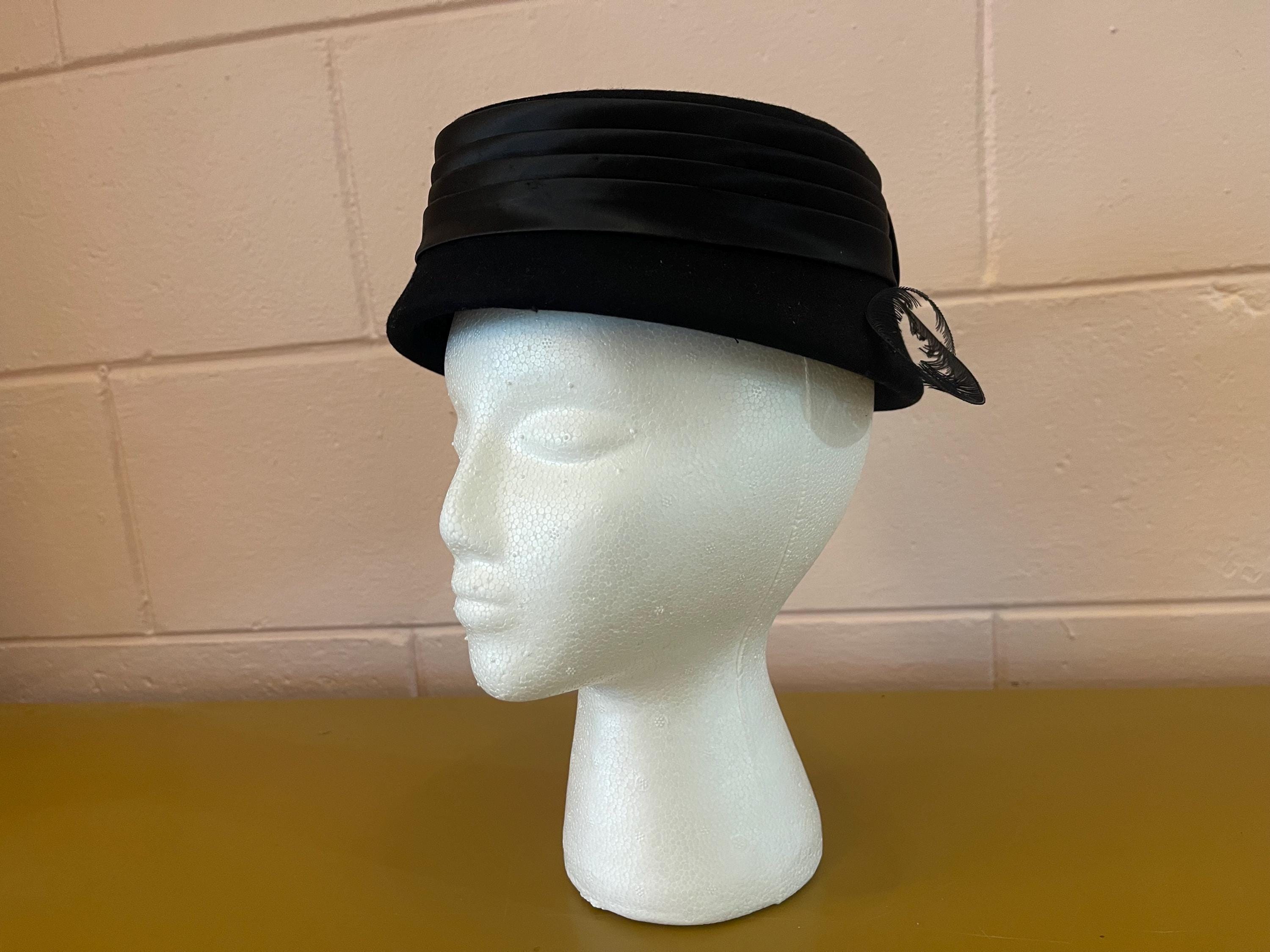 Vintage 50s Black Fur Felt Hat - Etsy