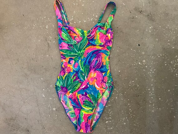 Vintage 80s Floral Print High Cut Cheeky One Piece Swimsuit By Etsy Vintage 80s Floral Print High Cut Cheeky One Piece Swimsuit By Etsy