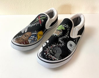 Handpainted Star Wars Fan Art Slip On Sneaker - Size 6