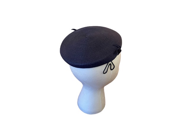 Vintage 50s Gorgeous Navy Cocktail Hat - image 2
