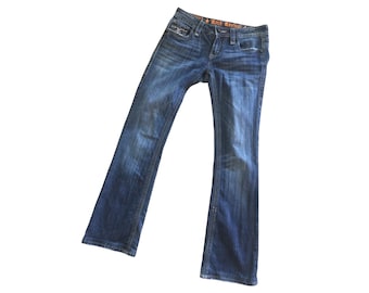 Dark Denim Embellished Low Rise Jean by Rock Revival Size 28”