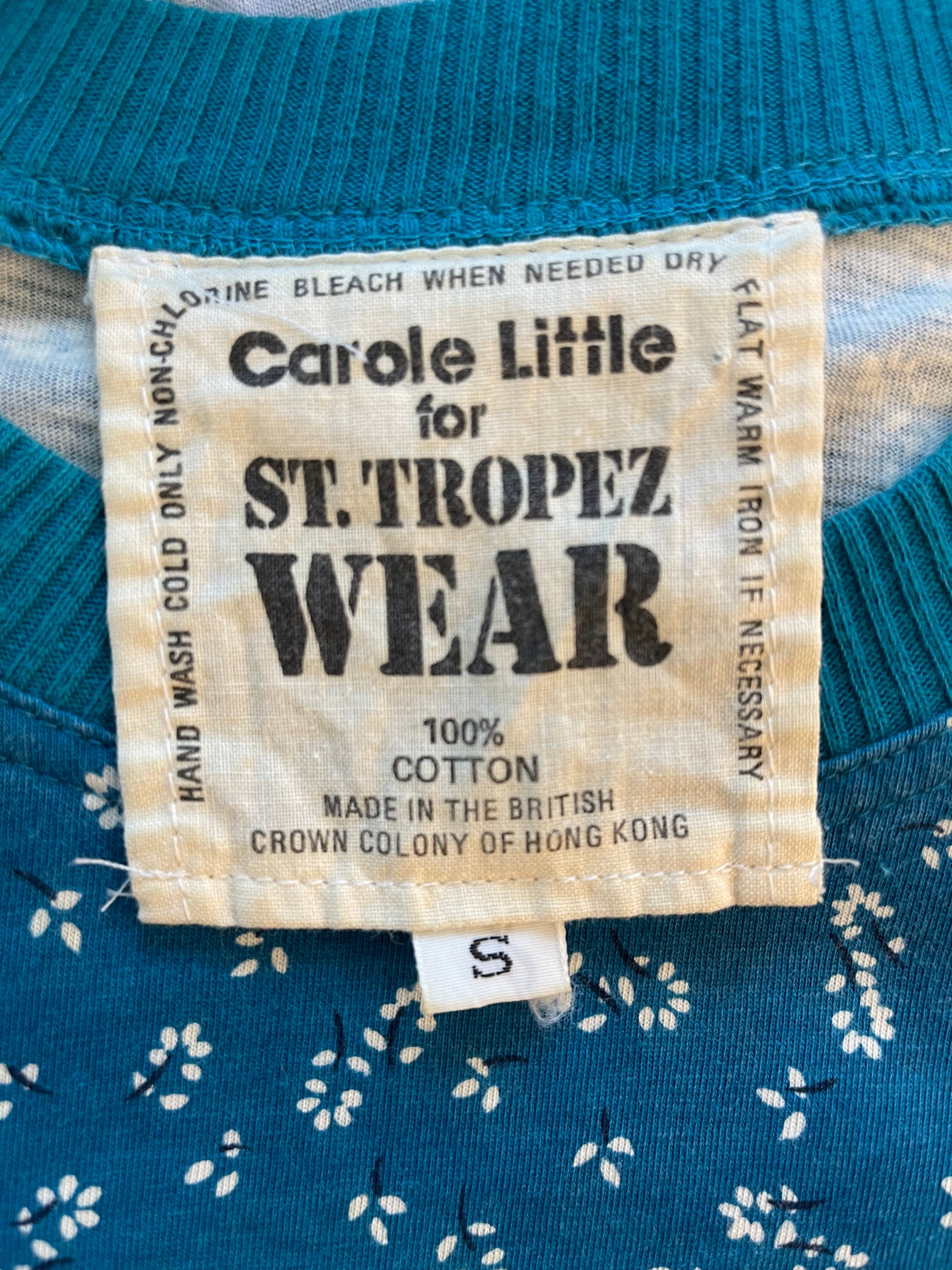 Vintage 80s Rayon Printed Shirt by Carole Little for St Tropez 