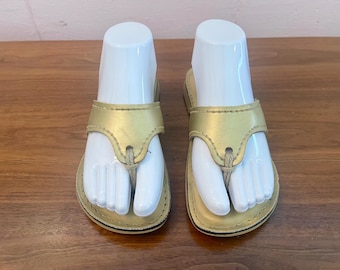 Ladies Leather Lilly Sandal From Key West Classic KINO - Gold Size 6