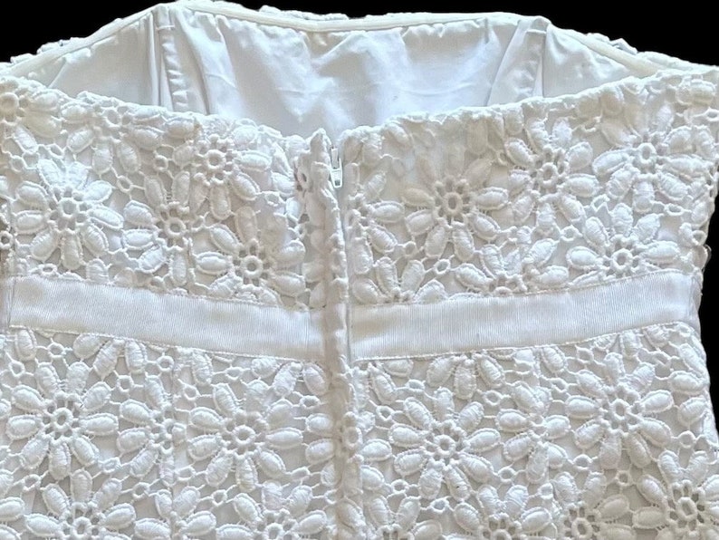 Lilly Pulitzer Bowen White Vintage Floral Lace Strapless Dress Size 0 image 5