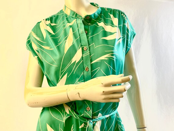 Vintage 1970s Marty Gutmacher Turquoise Green Flo… - image 5