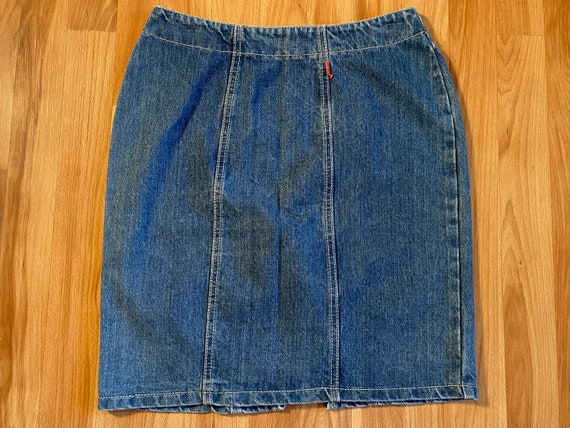 Vintage 80s Double Zipper Denim Skirt by Gitano - image 3