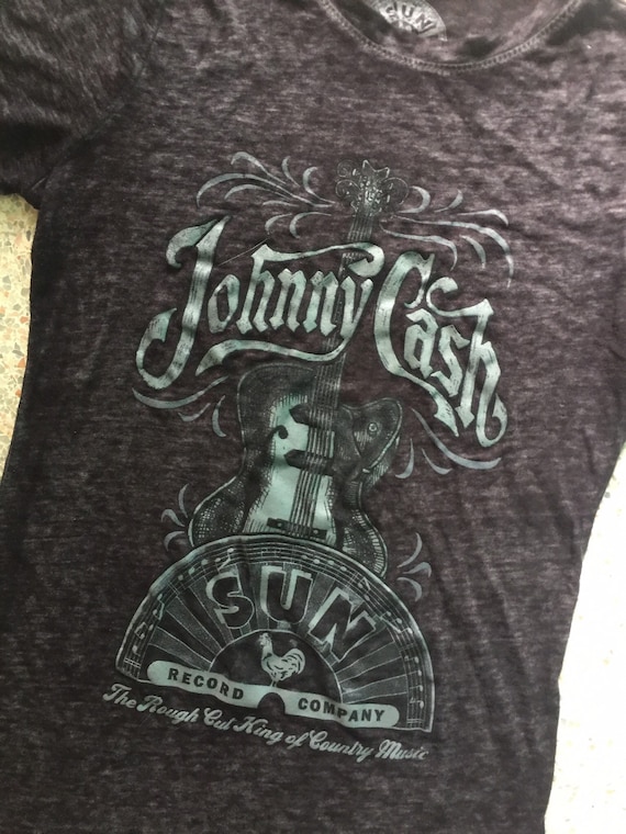 Retro Iconic Johnny Cash Sun Records Burn Out Tee