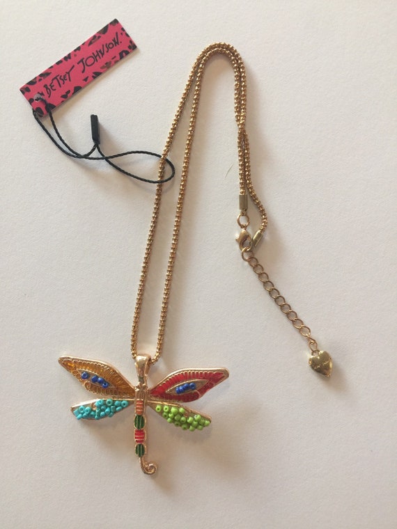 Betsey Johnson Super Cute 18 Dragonfly Necklace Etsy Australia