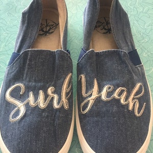 Vintage Y2K  Slip On Loafers Surf Yeah By Roxy Quiksilver Size 6.5
