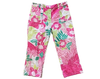 Vintage 00s Lilly Pulitzer Parrot Print Pants Size 14 Girls