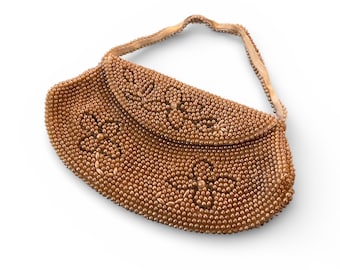 Vintage 1960s Pearl Encrusted Clutch Evening Bag Made In Japan