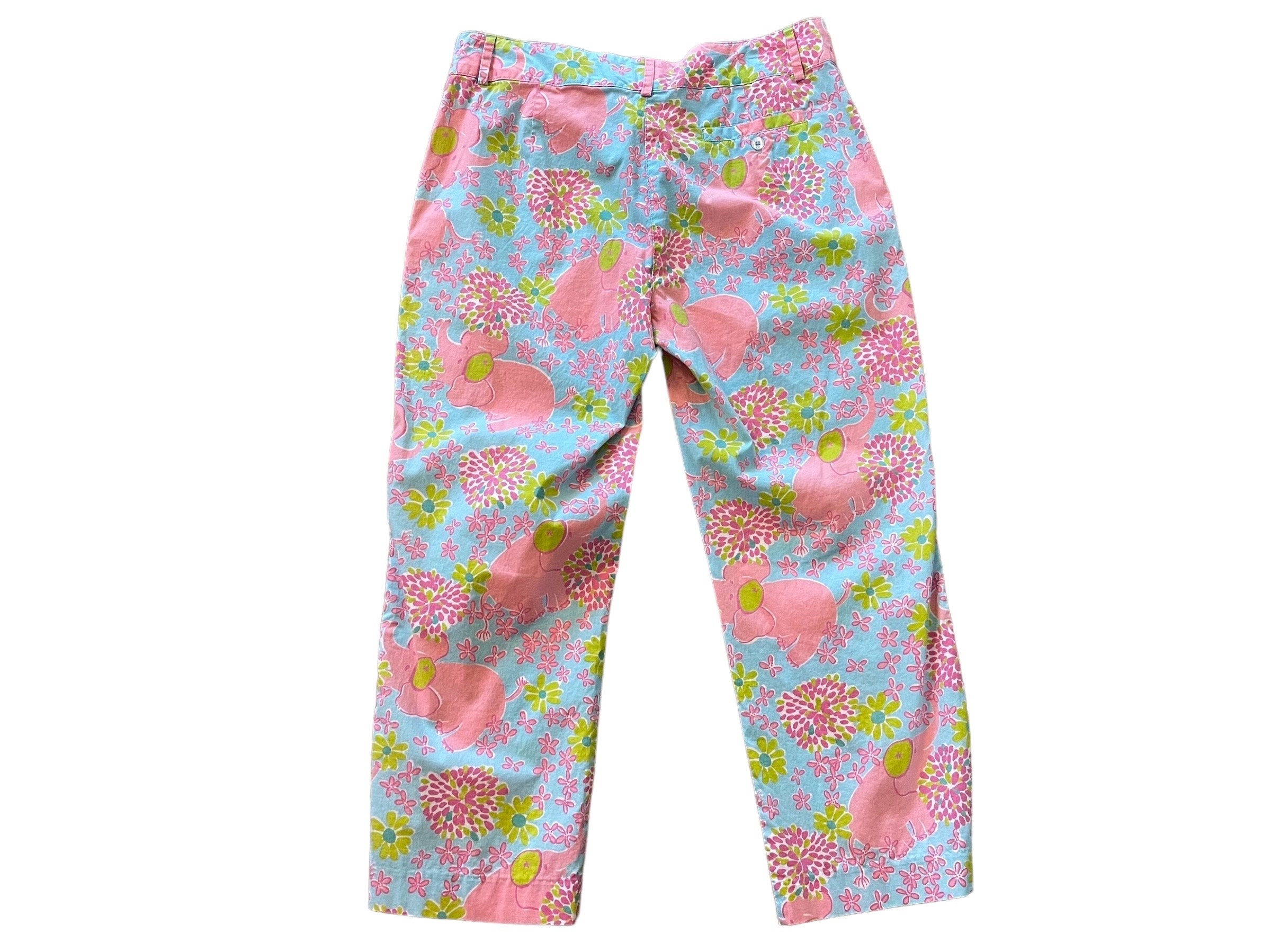 Vintage 00s Lilly Pulitzer Elephant Print Pants Size 8 - Etsy display picture 1